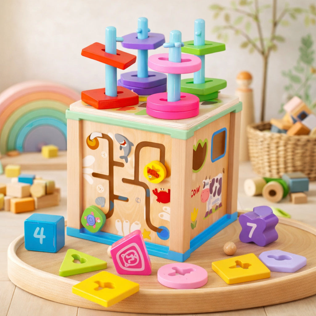 Cubo de aprendizaje 5 en 1 encaje con dificultad
