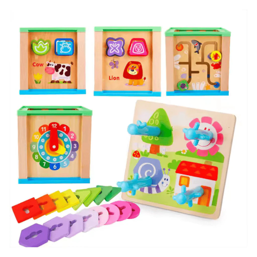 Cubo de aprendizaje 5 en 1 encaje con dificultad