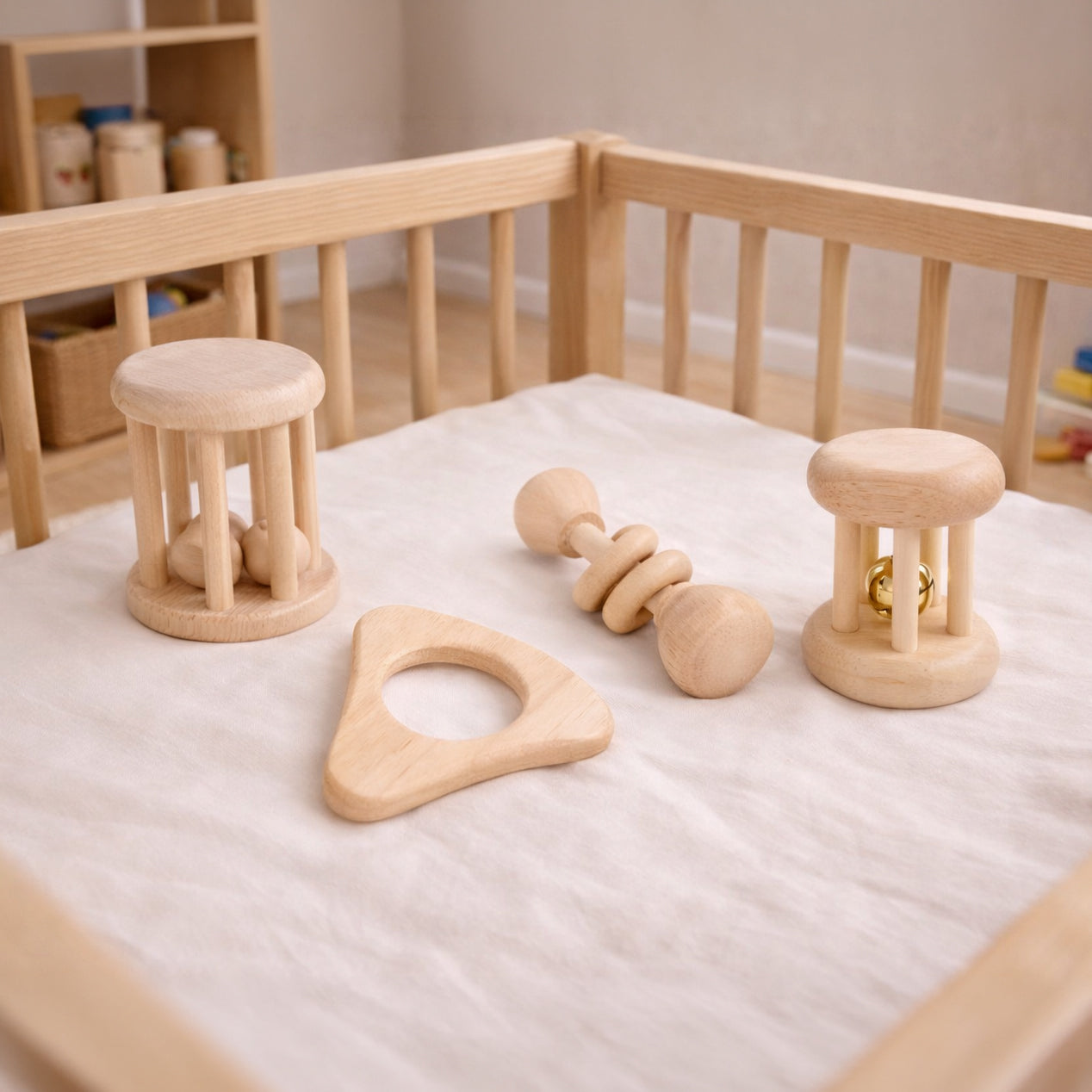 Set 4 Cascabeles de madera