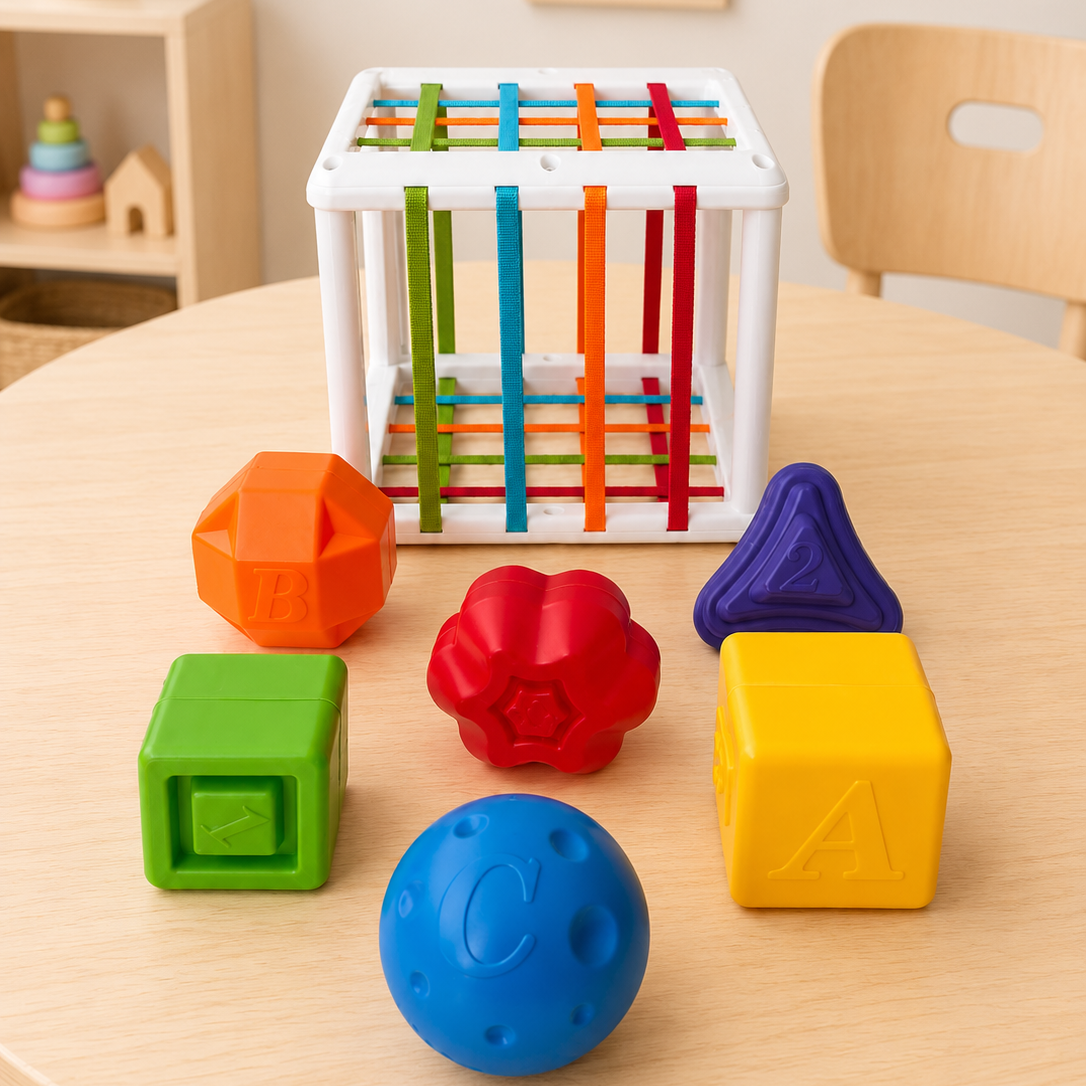 Cubo didáctico con elásticos XL