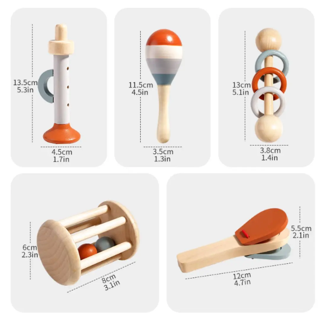 Set Musical 6 piezas de madera
