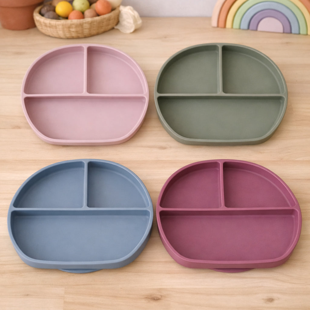Plato Silicona con compartimientos y ventosa